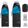 Мешок спальный NATUREHIKE CW400 NH18C400-D с утиным пухом размер L черный 6927595794548